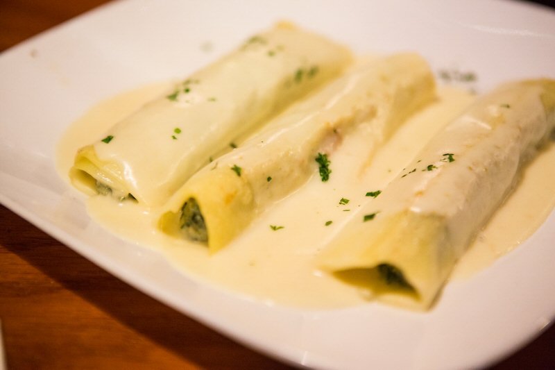 Manicotti with Alfredo Sauce